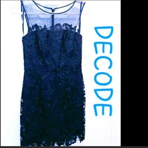 DECODE NAVY BLUE LACE SLEEVELESS DRESS